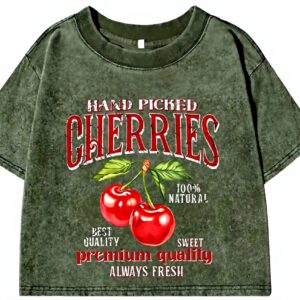 Maglietta Donna FZCXHONJ Cotone Morbida Design Grafico Verde