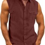 Camicia Lino Uomo Generico T-shirt Cotone Fitness Casual-0