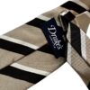 Cravatte uomo DRAKES LONDON seta righe beige marrone