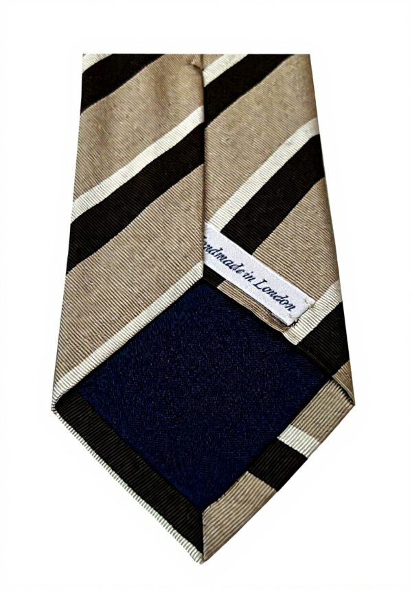 Cravatte uomo DRAKES LONDON seta righe beige marrone