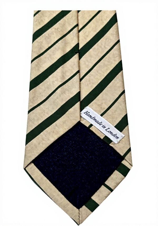 Cravatta uomo DRAKES LONDON seta righe beige verde