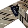 Cravatte uomo DRAKES LONDON seta righe beige marrone