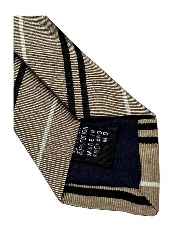 Cravatte uomo DRAKES LONDON seta righe beige marrone