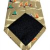 Cravatta uomo Drakes London seta fantasia barche beige