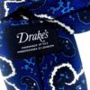 Cravatta uomo DRAKES LONDON seta fantasia cashmere azzurro