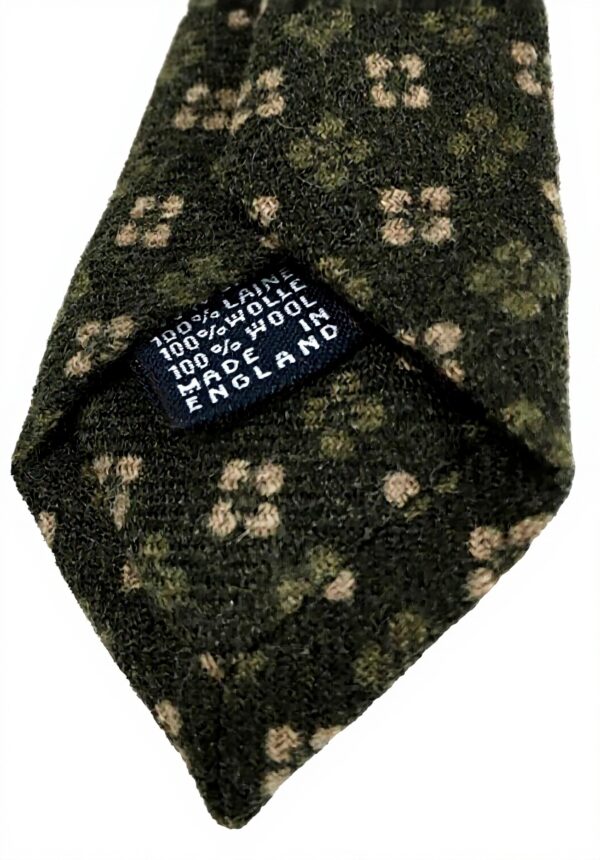 Cravatta uomo DRAKES LONDON lana fantasia verde bordeaux