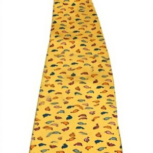 Cravatte uomo seta Drakes London fantasia pesci giallo