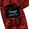 Cravatta uomo Drakes London seta fantasia sciatore mattone