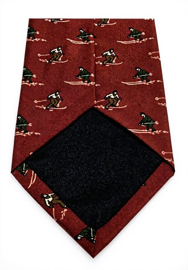 Cravatta uomo Drakes London seta fantasia sciatore mattone