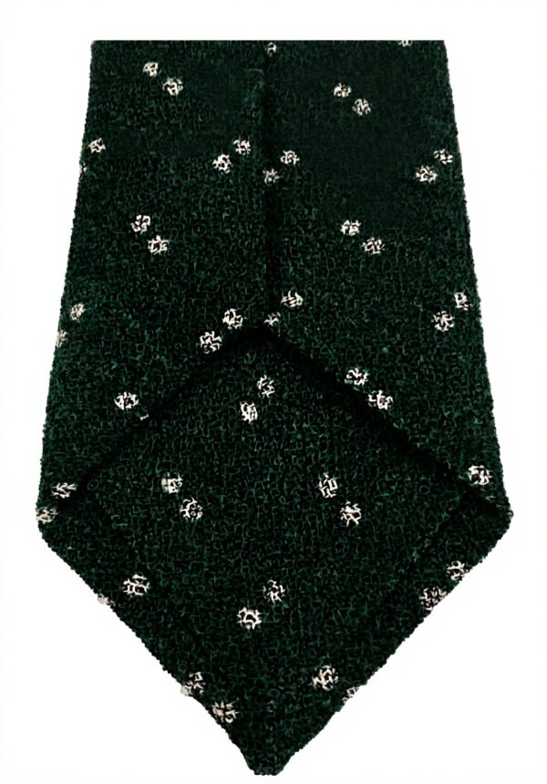 Cravatta uomo DRAKES LONDON lana fantasia verde scuro ecru