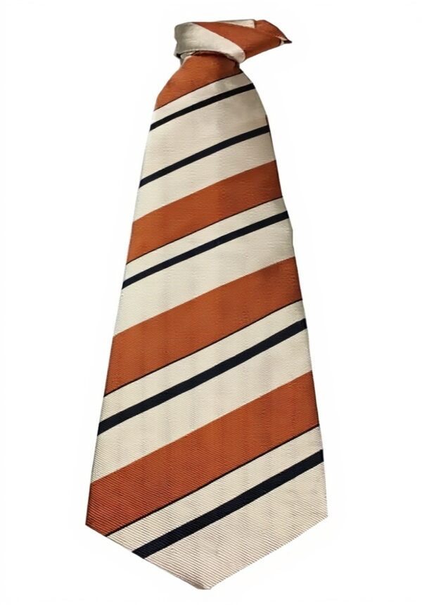 Cravatta uomo Drakes London seta righe ecru cuoio nero