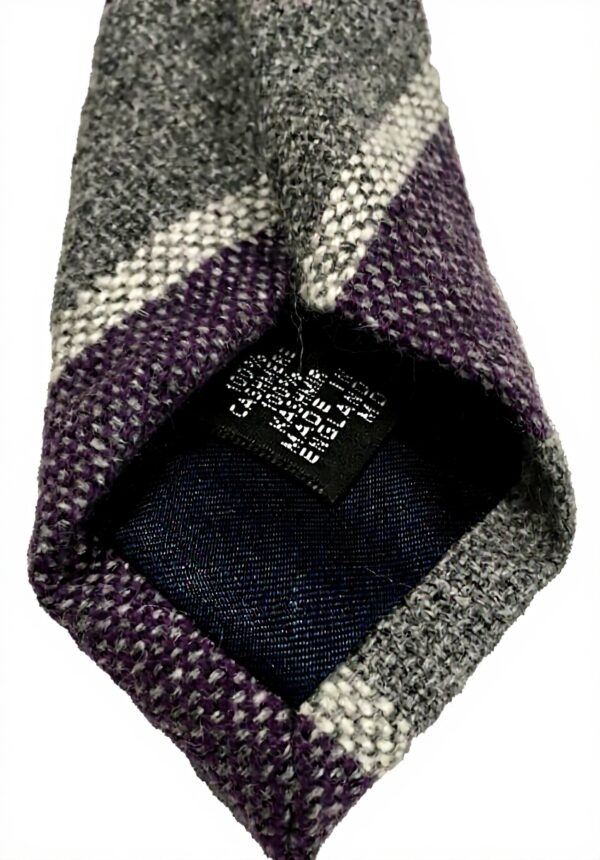 Cravatta uomo Drakes London cashmere righe grigio viola