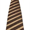 Cravatta uomo DRAKES LONDON seta righe marrone beige cuoio