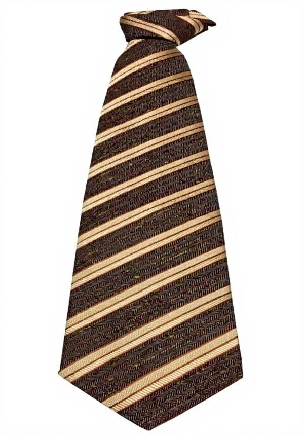 Cravatta uomo DRAKES LONDON seta righe marrone beige cuoio