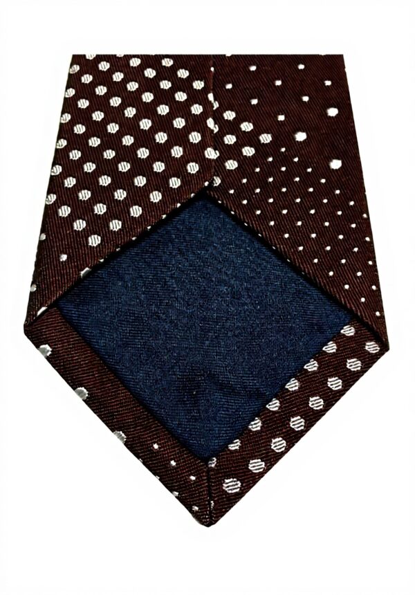 Cravatta uomo DRAKES LONDON marrone patchwork pois seta