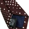 Cravatta uomo DRAKES LONDON marrone patchwork pois seta