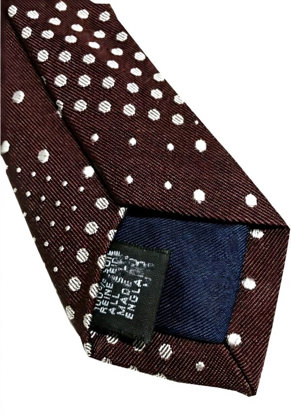 Cravatta uomo DRAKES LONDON marrone patchwork pois seta