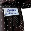 Cravatta uomo DRAKES LONDON marrone patchwork pois seta