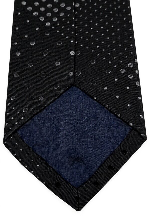 Cravatta uomo DRAKES LONDON nera seta patchwork pois