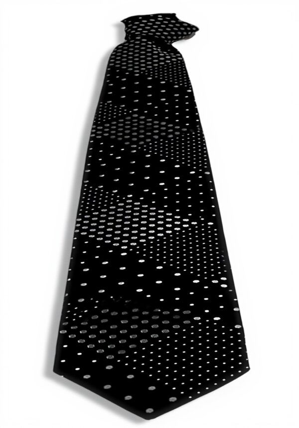 Cravatta uomo DRAKES LONDON nera seta patchwork pois