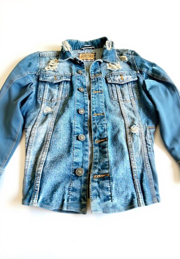 Giacca di Jeans Strappata Vintage Alcott&CO Uomo Denim