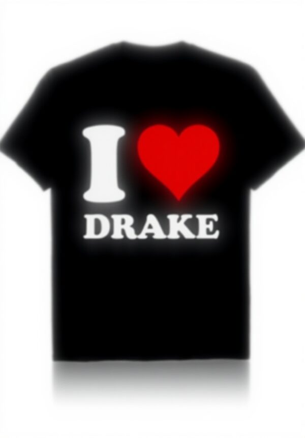 Camicia I Heart Drake Donna Nero V-Neck Musica Leggera