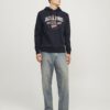 Felpa con cappuccio JACK & JONES logo cotone poliestere uomo-4