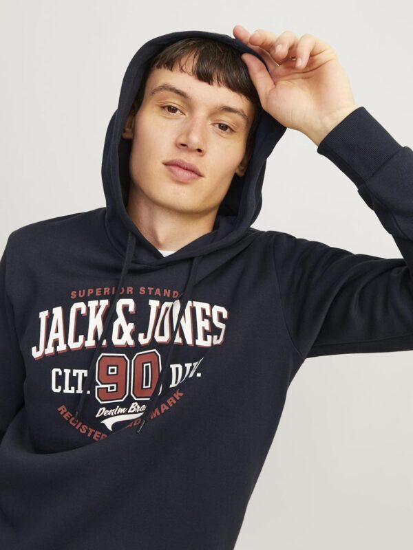 Felpa con cappuccio JACK & JONES logo cotone poliestere uomo-7