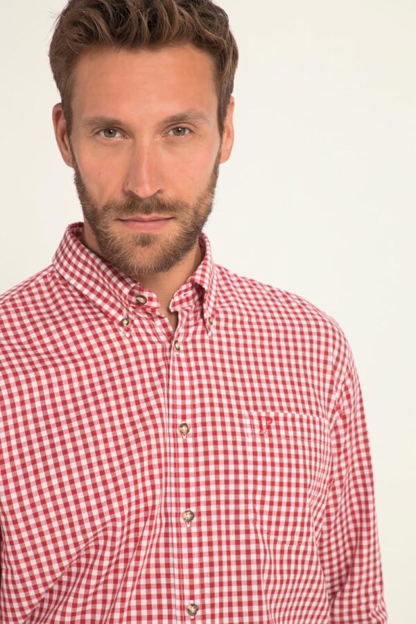 Camicia a quadri JP1880 stile Tracht colletto button-down-6