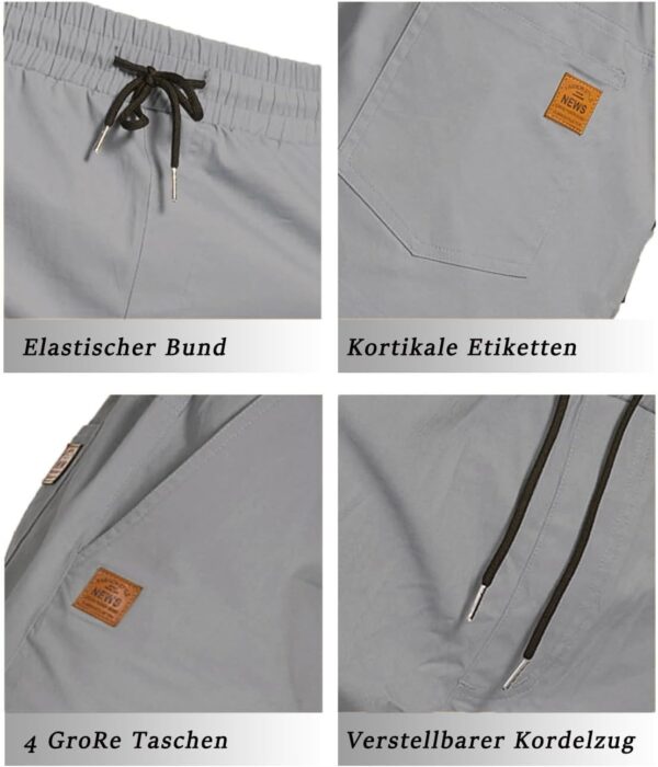 Pantaloncini Uomo JustSun Cotone Leggero Tasche Estivi-4