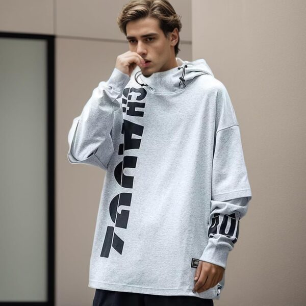 Felpa con Cappuccio Uomo KENAIJING Morbida Design Hip Hop-5