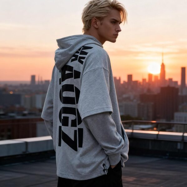 Felpa con Cappuccio Uomo KENAIJING Morbida Design Hip Hop-1