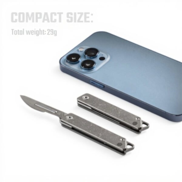 KeyUnity coltello pieghevole titanio KK02 lame sostituibili