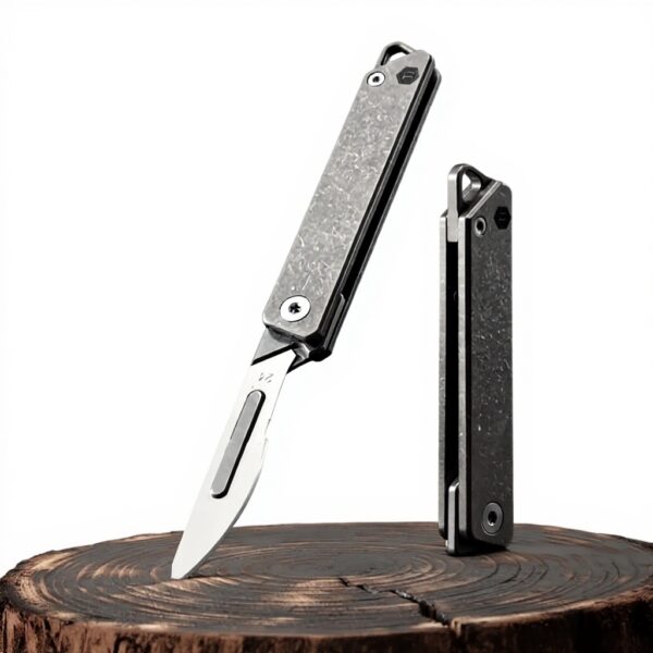KeyUnity coltello pieghevole titanio KK02 lame sostituibili