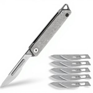 KeyUnity coltello pieghevole titanio KK02 lame sostituibili