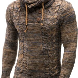 Maglione da uomo Leif Nelson poliacrilico cappuccio-0