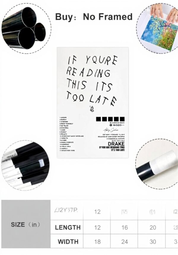 Poster Drake If Youre Reading This Tela Decorazione Camera