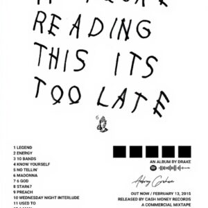 Poster Drake If Youre Reading This Tela Decorazione Camera