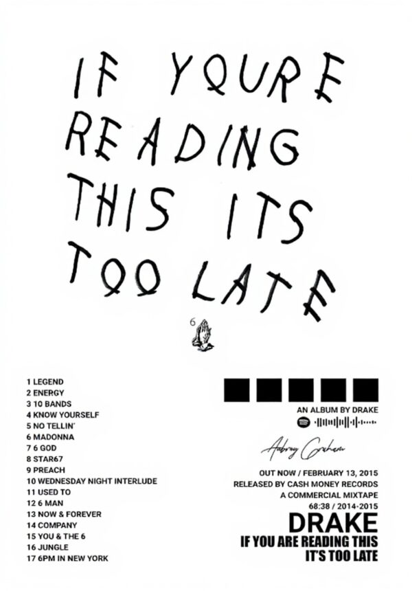 Poster Drake If Youre Reading This Tela Decorazione Camera