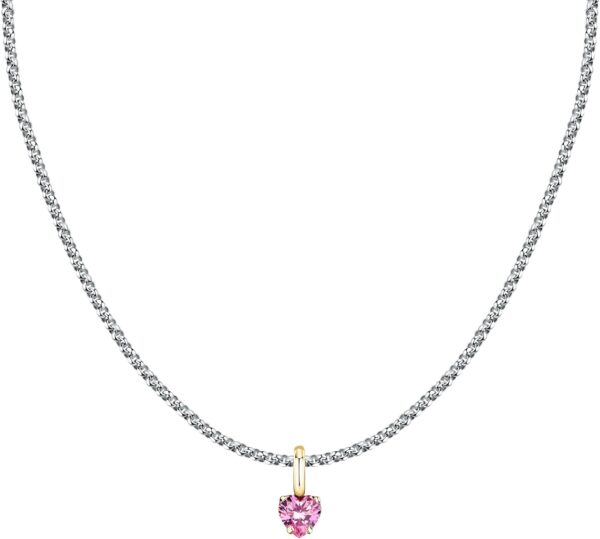 Collana Donna Morellato Cuore Acciaio Zirconi Grigio-0