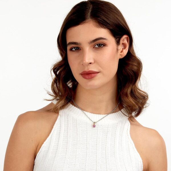 Collana Donna Morellato Cuore Acciaio Zirconi Grigio-3