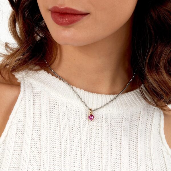 Collana Donna Morellato Cuore Acciaio Zirconi Grigio-4