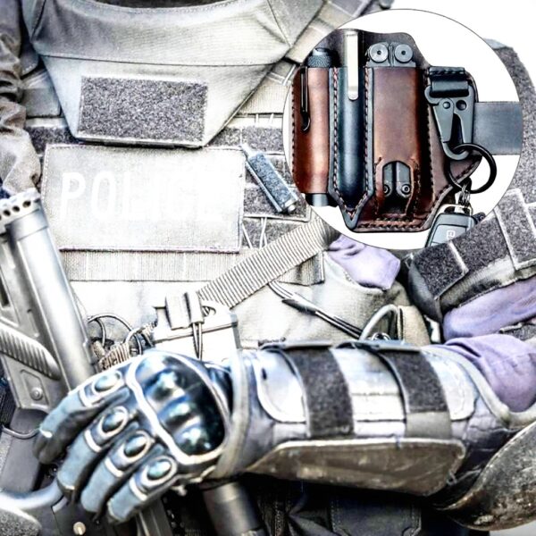 Fodero in pelle multitool EDC Okssud organizzatore cintura