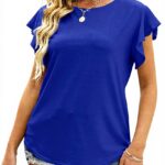 Muzboo camicetta donna manica a volant blu scuro S