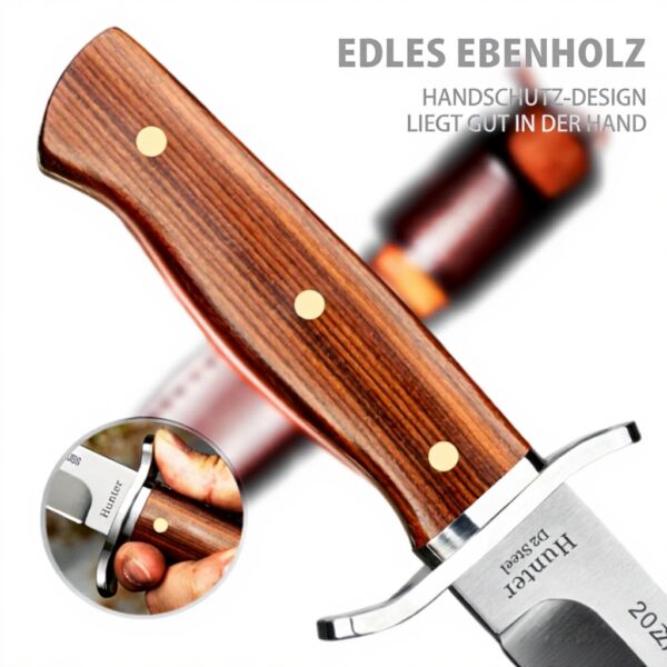 Coltello da caccia NedFoss lama D2 manico legno rosso