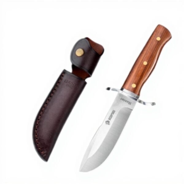 Coltello da caccia NedFoss lama D2 manico legno rosso
