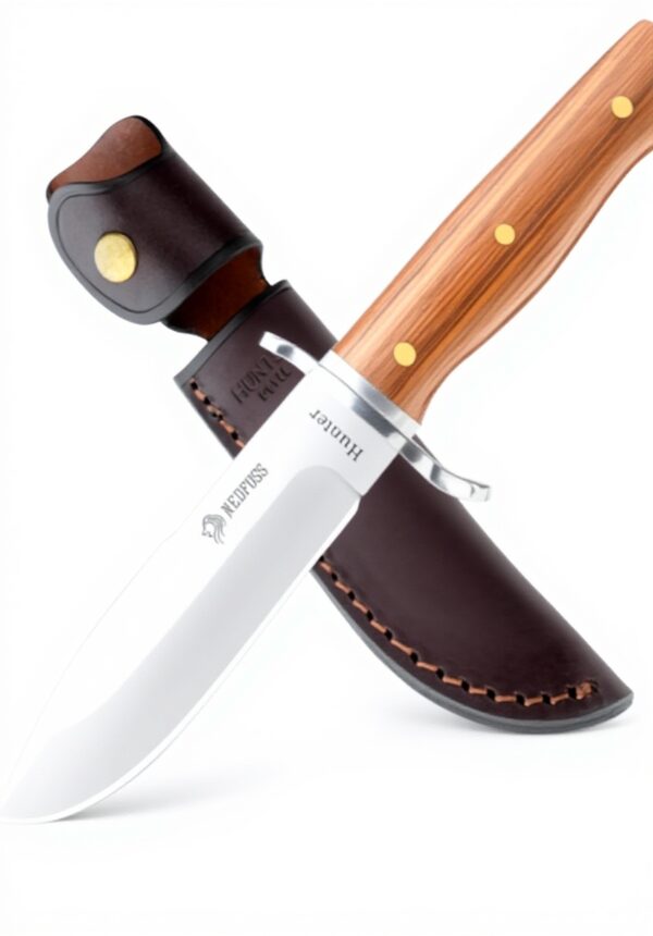 Coltello da caccia NedFoss lama D2 manico legno rosso