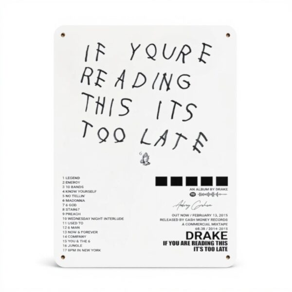 Poster Drake NTRECS targa metallo vintage decorazione parete