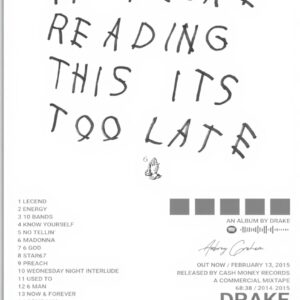 Poster Drake NTRECS targa metallo vintage decorazione parete