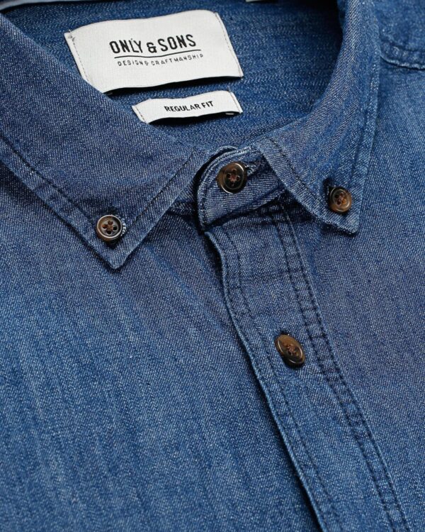 Camicia Uomo Only Sons Collo Button Down Cotone Casual-4